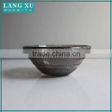 Black Spray Small Beaded Glass Soup Bowl photo-2