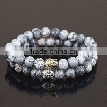 KJL-0083 2016 Customized Jewellery Hot Sale Natural Stone Bead Men Bracelet Fashion Natural Agate Stone Buddha Bracelet