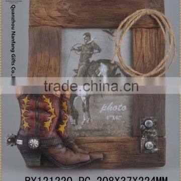 Polyresin Cowboy Boot Photo Frame