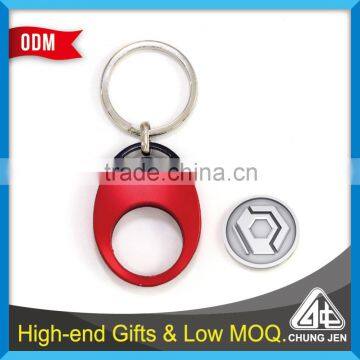 Low MOQ Red Color Plating Zinc Alloy Coin Holder Keychain photo-3