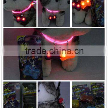 bone shaped led pet tag with flashing light