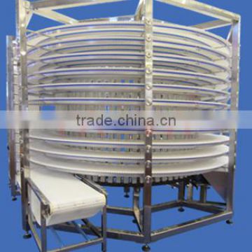 Motorized plastic modular belt spiral conveyor/powered screw conveyor