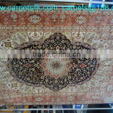 persian carpet guangzhou carpet hand knotted pure silk carpet black carpet