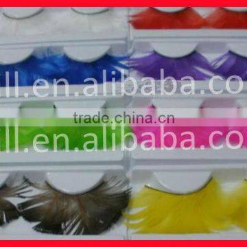 2013 Crazy Feather Eyelashes Colorful False Eyelashes Cheap False Eyelashes