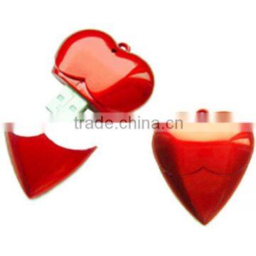 custom red heart usb flash disk, usb disk 2gb
