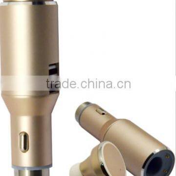 Wholesale Cheap Price Dual USB Car Charger Bluetooth headset for iphone/ipad/tablet/samsung/HTC/