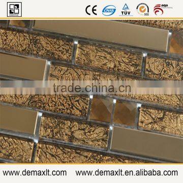 Brown Crystal Strip Glass Mosaic Tile for Balcony Wall Decor photo-2