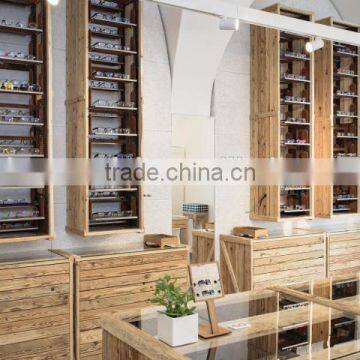 Wooden Glasses Display Store Fixtures