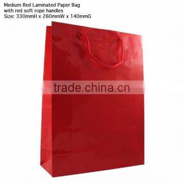 Printed red durable hand paper kraft custom birthday gift bags