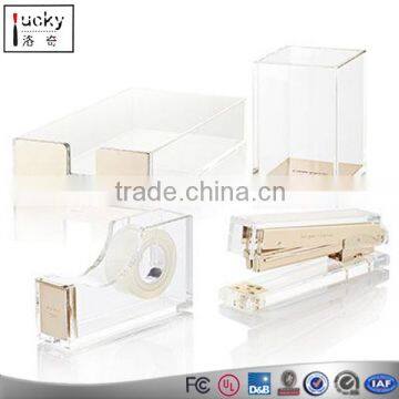 Acrylic 4 Items Office Desk Set, Unique Desk & Office Accessories