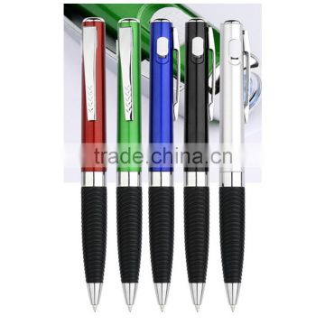 New Twist action plastic stylus LED light pen popular design with rubber grip