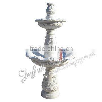 Outdoor Marble Fountains, 2 tiers white marble fountain