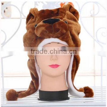 newest style customized soft plush animal hat for winter