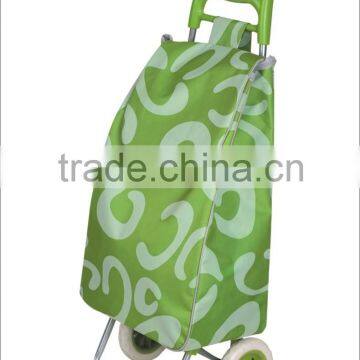 Colorful foldable shopping trolley bag with wheels