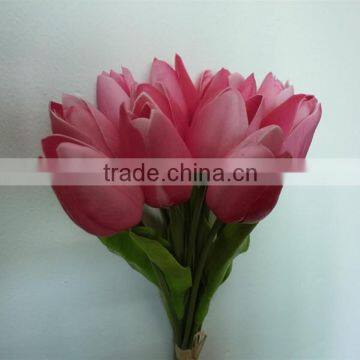 fabric tulip flower PU tulip with 12 head artificial tulip bouquet