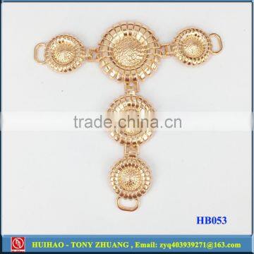 Gold plating metal sandal shoe chain part decoration HB053