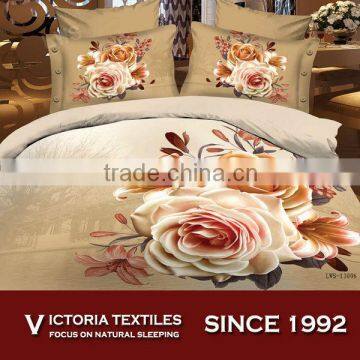 chocolate color rose pattern print bedding sets fabric rolls home textiles set