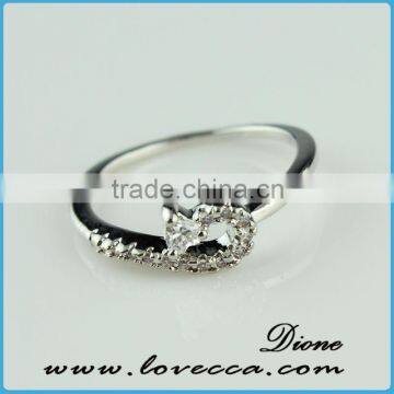 high quality fashionable micro pave ring setting rhodium color within shining zircon stone