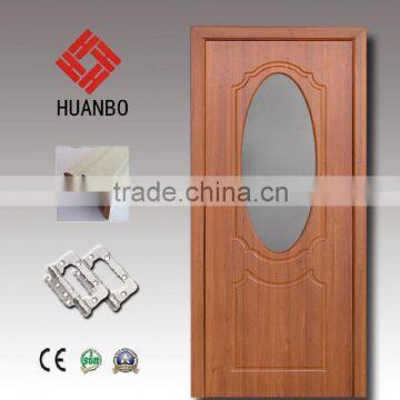 Europe design mdf pvc wood panel door glass inset framed doors for kitchen