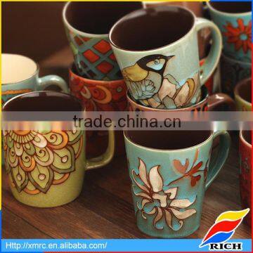 2016 OEM 500ml ceramic large capacity tall custom coffee mug