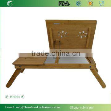 BH004/Light Folding Laptop Versatile Bamboo Serving Table Bed Tray With Long Leg photo-4