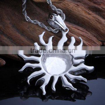 Wholesale 316L Stainless Steel Silver Moon and Sun Pendant photo-2