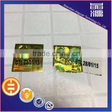 One time use sticker with silk printing 3D holographic label sticker