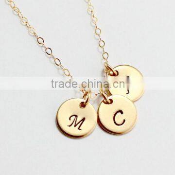 Initial Necklace Delicate Gold Disc Necklace Personalized Jewelry Gold Letter Necklace Dainty Monogram Charm Bridesmaid Gift