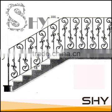 Staircase safty wrought iron prefab metal stair railing