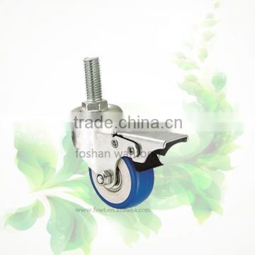 New Arrive Industrial Double Bearing Screw PVC Caster Wheel With Brake