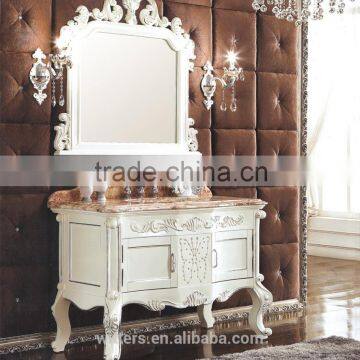 Corner Vanity Cabinet Solid Wood in White WTS609 photo-3