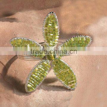 hand beaded flower napkin ring handmade napkin rings snowflake napkin rings glass napkin ring