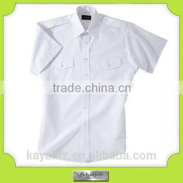 custom-made short sleeve white cotton pilot uniform