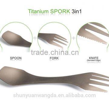 3 in 1 Titanium Spork, Titanium Spoon for Titanium Camping