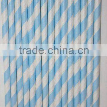 Light Blue Striped Paper Straws striped Stripy Stripey Stripe Paper Drinking Straws, 33 colors ,Cake Pop Sticks