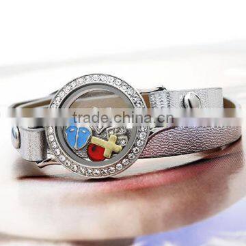 2016 Hot Sale Infinity Cheap Custom Diy Jewelry Locket Leather Bracelet