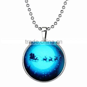 Wholesale Halloween gift for men women silver beads chain jewelry crystal deer pendant sled necklace