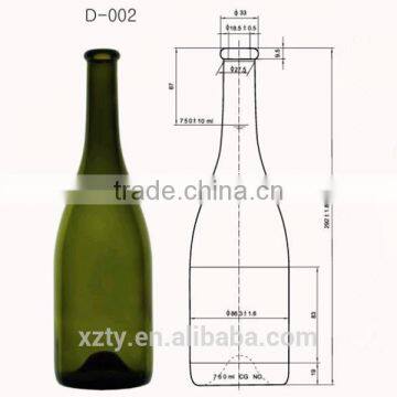 dark green glass champagne bottle 750ml