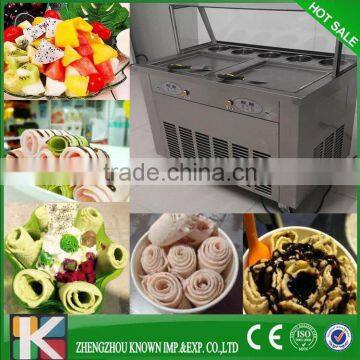 Square 2+5 Two Comperssor Fast Cooling Ice Pan Fried Ice Cream Machine Thailand