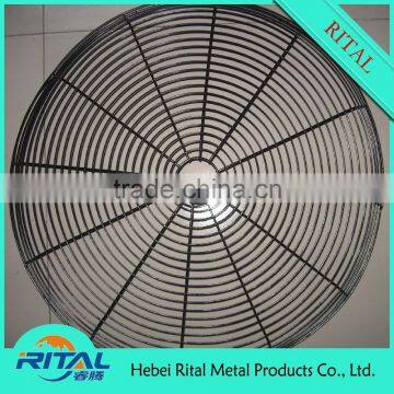 Black and white electric fan guard grill