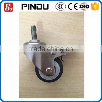 stainless steel 304 small removable wheelchair screw type caster wheels