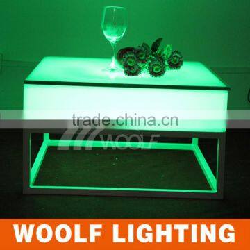 Waterproof Stylish LED Square Bar Tables with metal stand