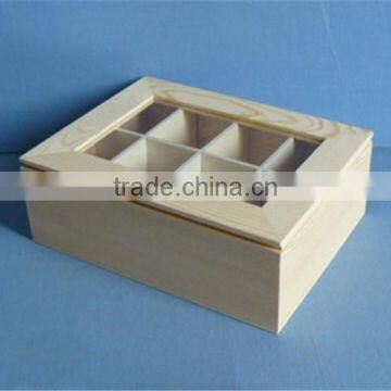 Hot Selling Handmade Wooden Compartment Boxes With Clear Lid photo-3
