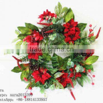 SJ80012018 Holiday Lux Wreathes/plastic Wreath/flower Wreathes With Leaf photo-5