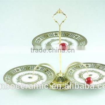 3-tiers Cake Stand Ceramic Porcelain Mid-east Style Cake Plates Wholesale photo-3