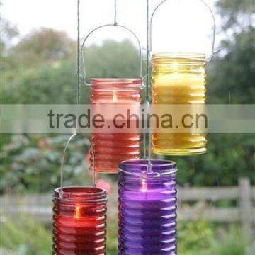 rope hanging glass candle jar