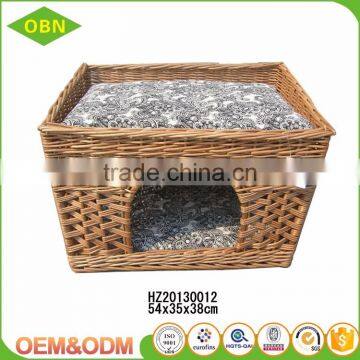 China Hot Sale Exquisite Modern Design Indoor Woven Wicker Pet Cat and Dog House Basket photo-4
