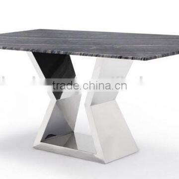 Modern Dining Table With Marble Top and Chrome Base photo-3