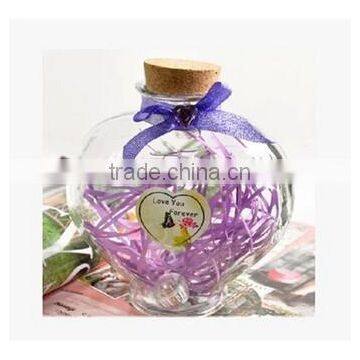Special glass large heart-shaped wishing bottle creative storage bottles