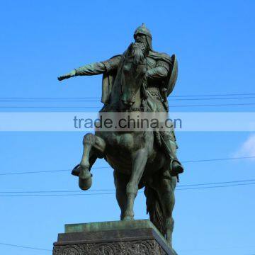 High quality life size knight on horse sculpture